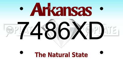 7486XD Arkansas License Plate
