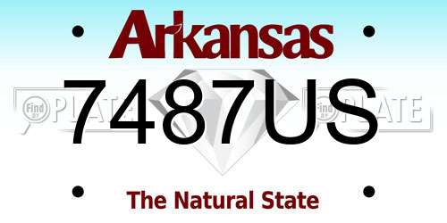 7487US Arkansas License Plate
