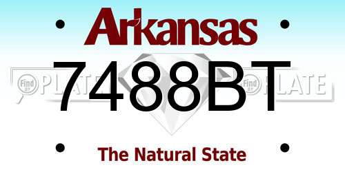 7488BT Arkansas License Plate