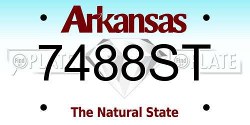 7488ST Arkansas License Plate