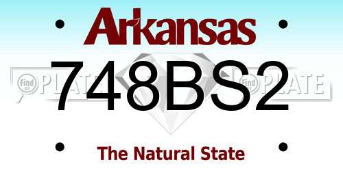 748BS2 Arkansas License Plate