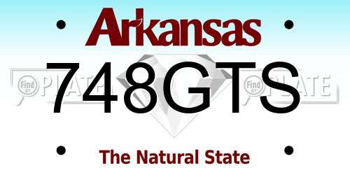 748GTS Arkansas License Plate