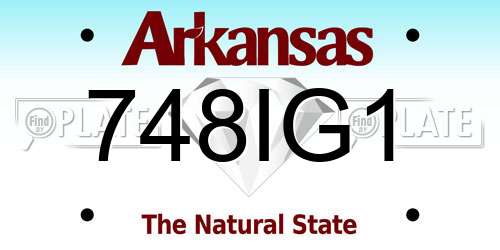 748IG1 Arkansas License Plate