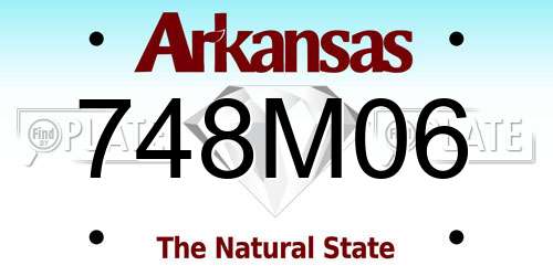 748M06 Arkansas License Plate