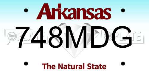 748MDG Arkansas License Plate