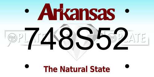 748S52 Arkansas License Plate