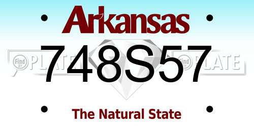 748S57 Arkansas License Plate