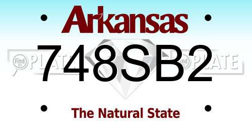 748SB2 Arkansas License Plate
