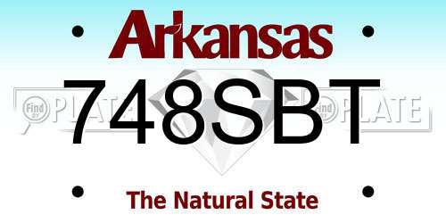 748SBT Arkansas License Plate