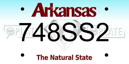 748SS2 Arkansas License Plate