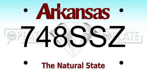 748SSZ Arkansas License Plate
