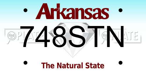 748STN Arkansas License Plate