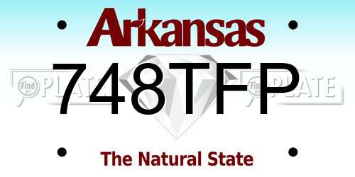 748TFP Arkansas License Plate