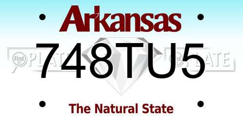 748TU5 Arkansas License Plate