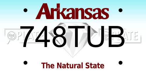 748TUB Arkansas License Plate