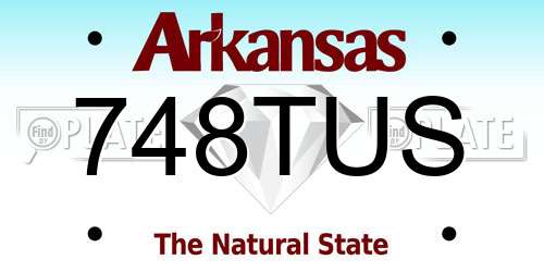 748TUS Arkansas License Plate