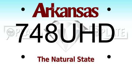 748UHD Arkansas License Plate
