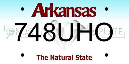 748UHO Arkansas License Plate