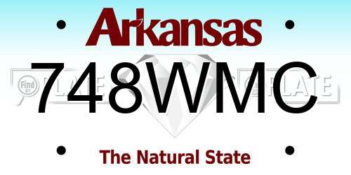 748WMC Arkansas License Plate