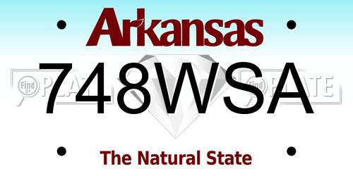748WSA Arkansas License Plate