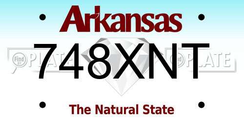748XNT Arkansas License Plate
