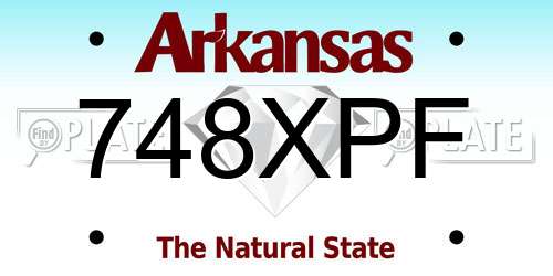 748XPF Arkansas License Plate