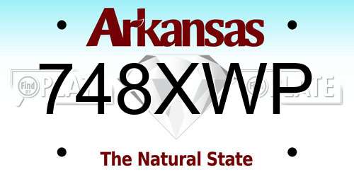 748XWP Arkansas License Plate
