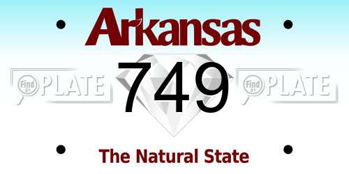 749 Arkansas License Plate