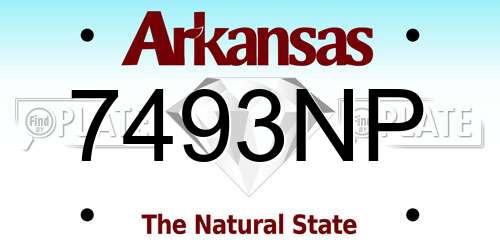 7493NP Arkansas License Plate