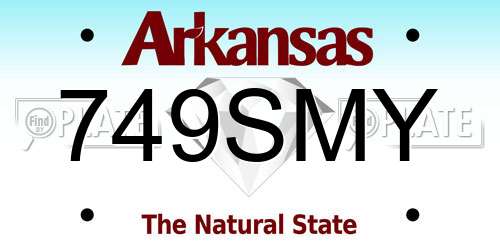 749SMY Arkansas License Plate