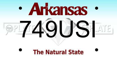 749USI Arkansas License Plate