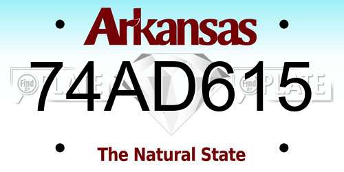 74AD615 Arkansas License Plate