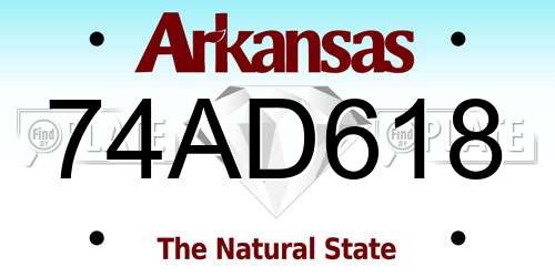 74AD618 Arkansas License Plate