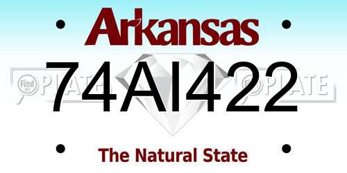 74AI422 Arkansas License Plate