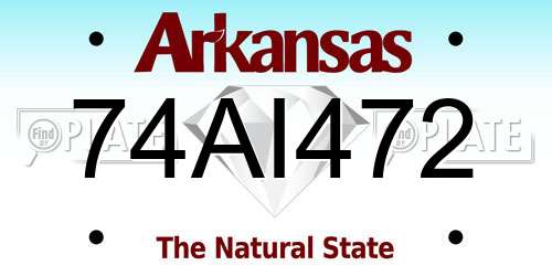 74AI472 Arkansas License Plate