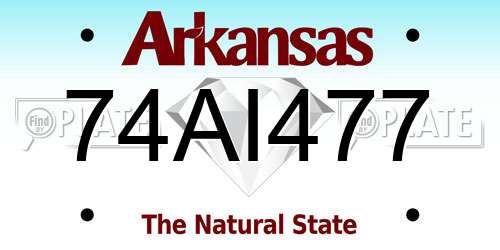 74AI477 Arkansas License Plate