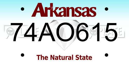 74AO615 Arkansas License Plate