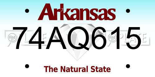 74AQ615 Arkansas License Plate