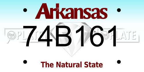 74B161 Arkansas License Plate