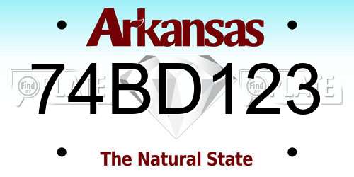 74BD123 Arkansas License Plate
