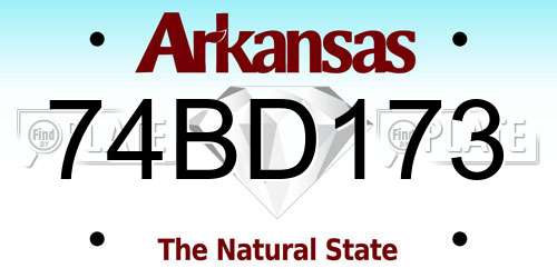 74BD173 Arkansas License Plate