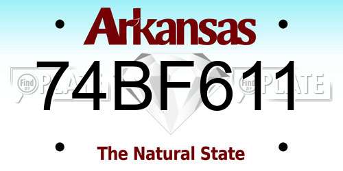 74BF611 Arkansas License Plate