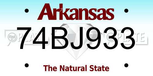 74BJ933 Arkansas License Plate