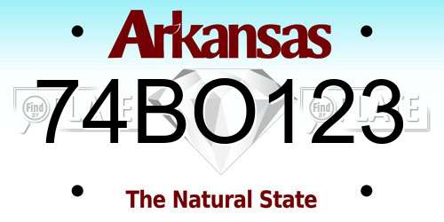 74BO123 Arkansas License Plate