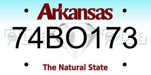 74BO173 Arkansas License Plate