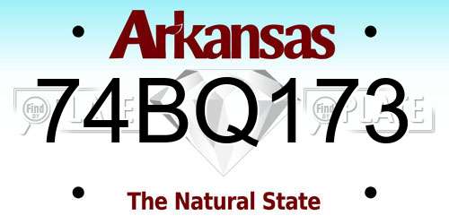 74BQ173 Arkansas License Plate