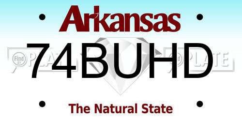 74BUHD Arkansas License Plate