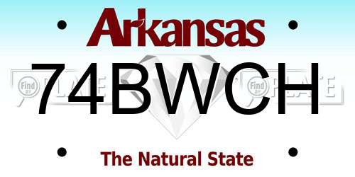 74BWCH Arkansas License Plate