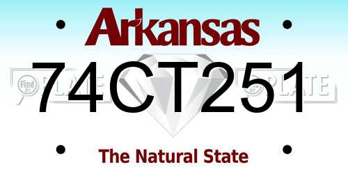 74CT251 Arkansas License Plate