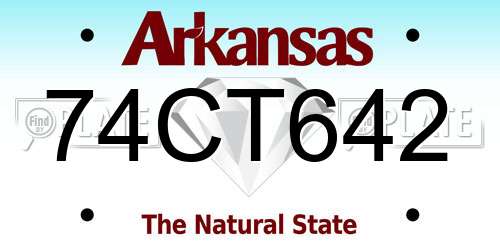 74CT642 Arkansas License Plate